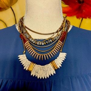 Stella & Dot mixed metal versatile statement necklace
